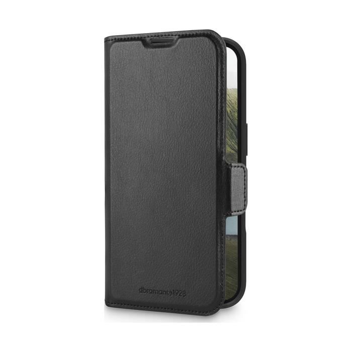 Étui folio - dbramante1928 - oslo pro - iphone 16 - cuir noir - emplacement de cartes
