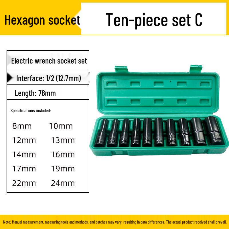 Electric Hex Wrench & Screwdriver Set, 8-32mm - Includes Socket Head, Extension, Air Gun, & Copper Components
