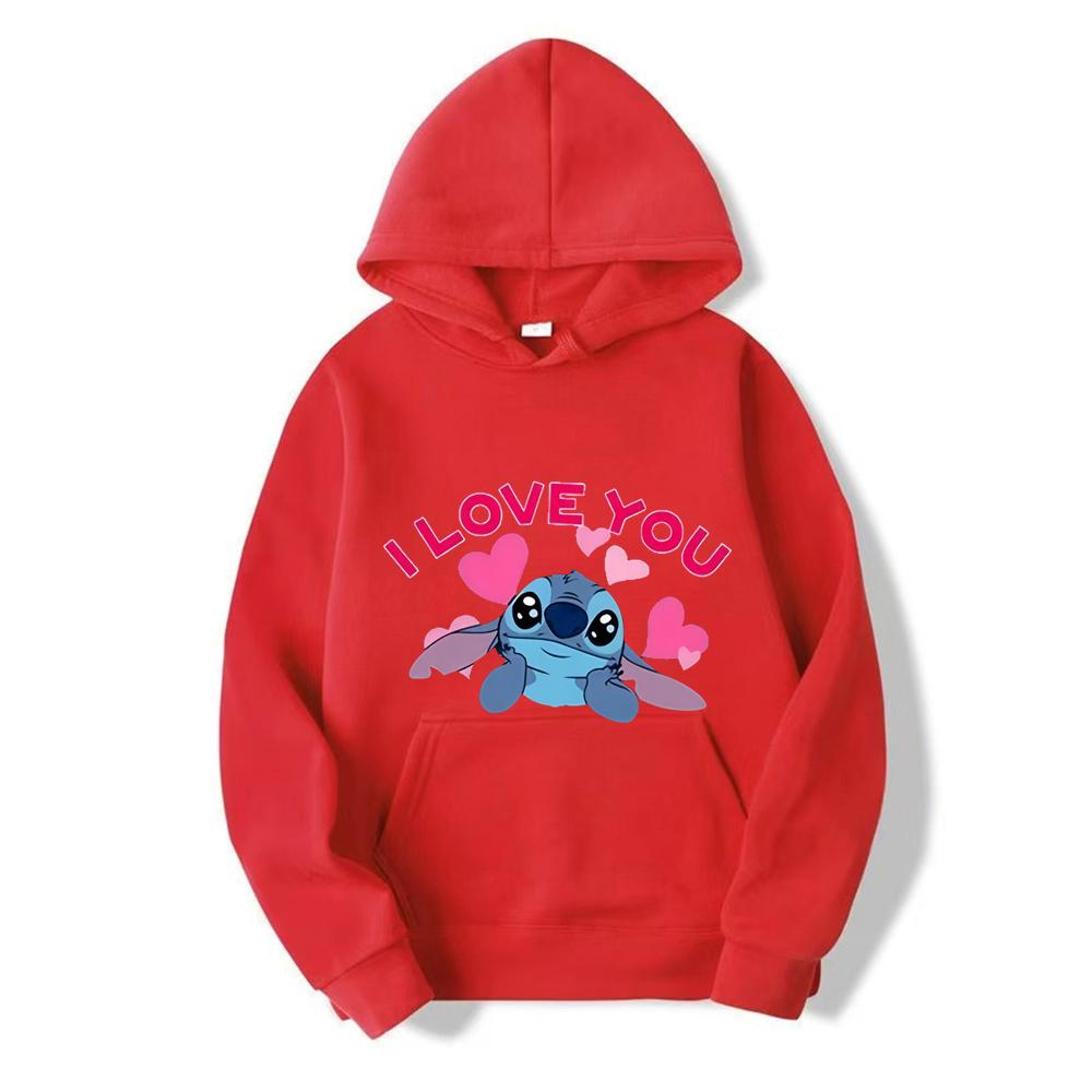 2025 New Disney Stitch Pattern Hooded Long-sleeved Sweater Autumn and Winter Disney Top Anime Hoodie Harajuku Hoodie Sweatshirts