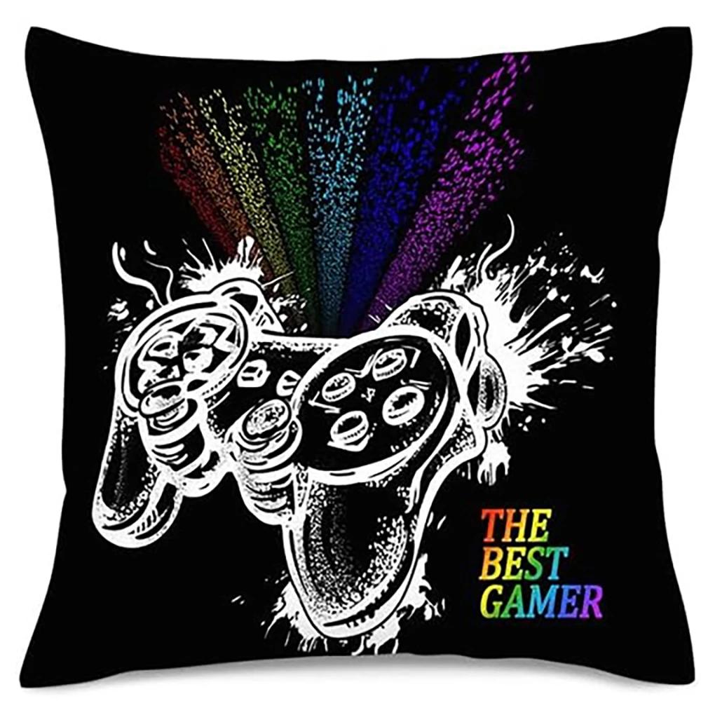 Colorful Game Controller Pillowcases For Gamers Delight Sofa And Chair Cushion Covers Home Bedroom Room Decoration(No Core) 1Pc