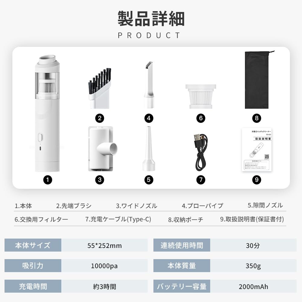 Cordless Handheld Vacuum for and PA Powerful Low Lightweight with Electric Air Pump for and Furniture Cleaning Cleaner, Compact, Cars, Tabletops,