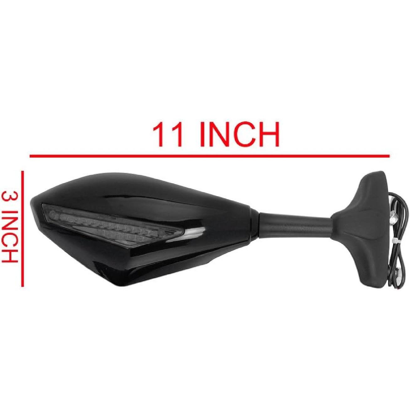 

New 2X Front&Black Intergrated Amber LED Turn Signal Blinker Rearview Side Mirror For SUZUKI GSXR 600/750 2001~2005