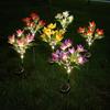 1pc Solar Outdoor Lights-IP65 Waterproof, With 7 Simulated Orchid Flowers And 42 ColorLed Lights, Room Decor, Mother'S Day Decorations For Home
