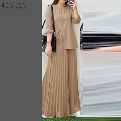 Γυναικεία μπλούζα και φαρδύ παντελόνι Casual σετ δύο τεμαχίων