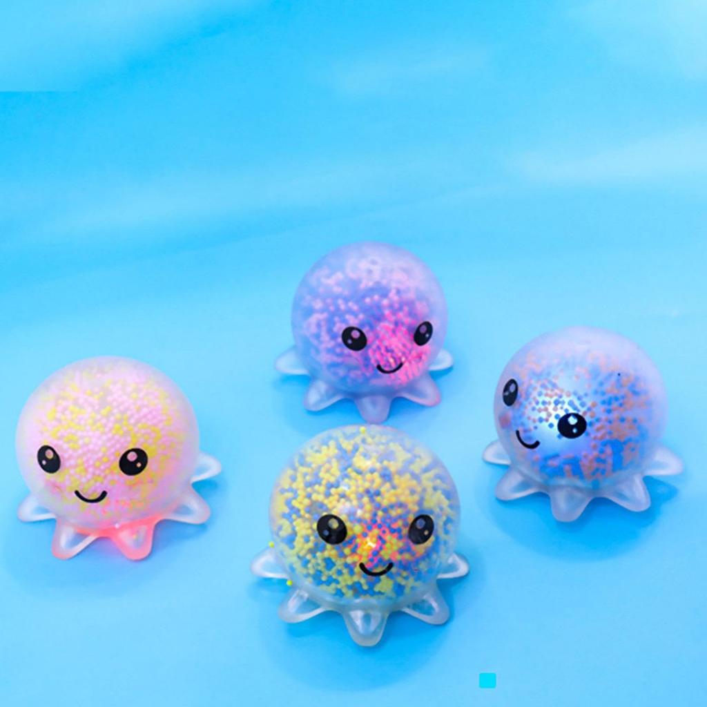 Jelly Octopus Spielzeugset zur Stressbewältigung und für sensorisches Spiel mit weichen Kügelchen im Inneren für Kinder und Erwachsene 4er-Pack