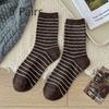 5 Pairs of Female Autumn and Winter Color Stripes In The Tube Warm Pile Socks