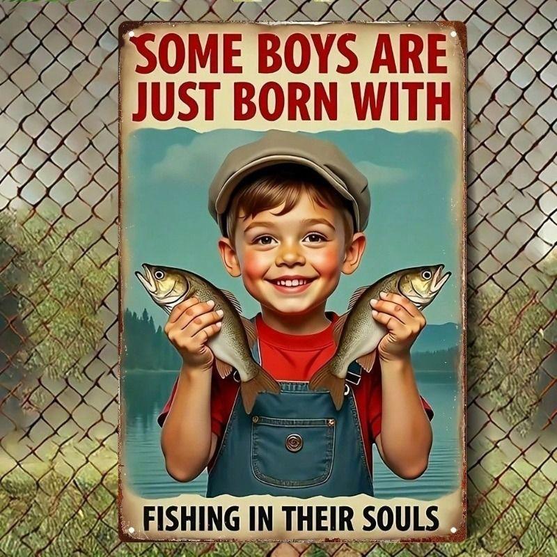 

Metal Wall Art Decor, Funny Tin Sign 8x12 Inch, Gift for Fisherman Man Cave Bar