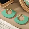 Hong Kong Retro Geometric Fan Earrings - French High-End Fashion Ear Studs for Women, Light Luxury Style