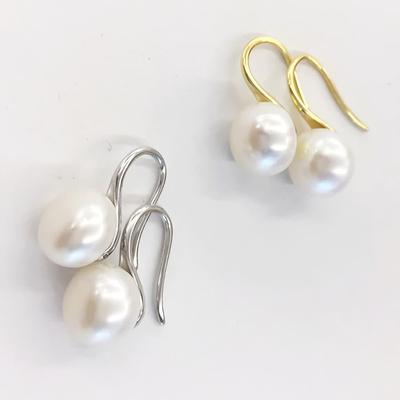 Women's Daily Neat Pearl Hoop Earrings