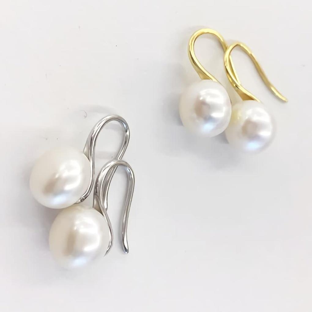 

Women s Daily Neat Pearl Hoop Earrings