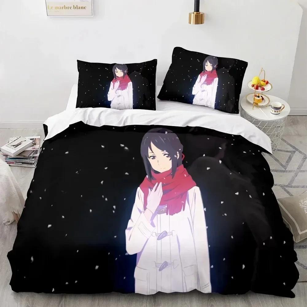 Luxury New 3D Print Your Name Luxury Bedding Set Japan Anime Cartoon Duvet Cover Set Bedspread Linen Twin Single Home Textile