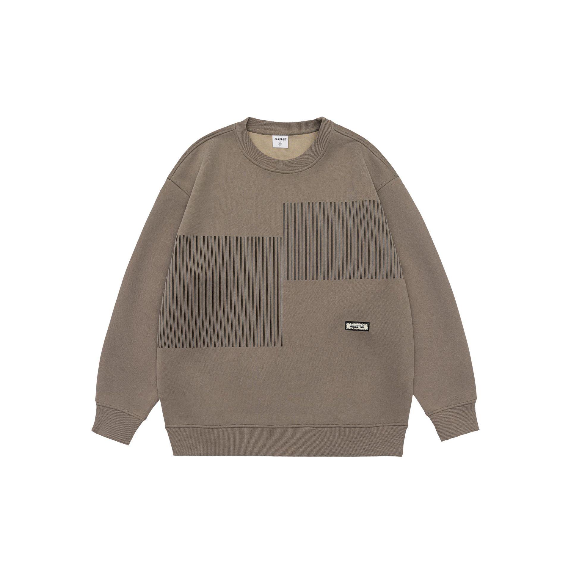 Men s Trendy Retro Striped Logo Hoodie - Spring Casual Round Neck XL (suggested: 145-165 jin)