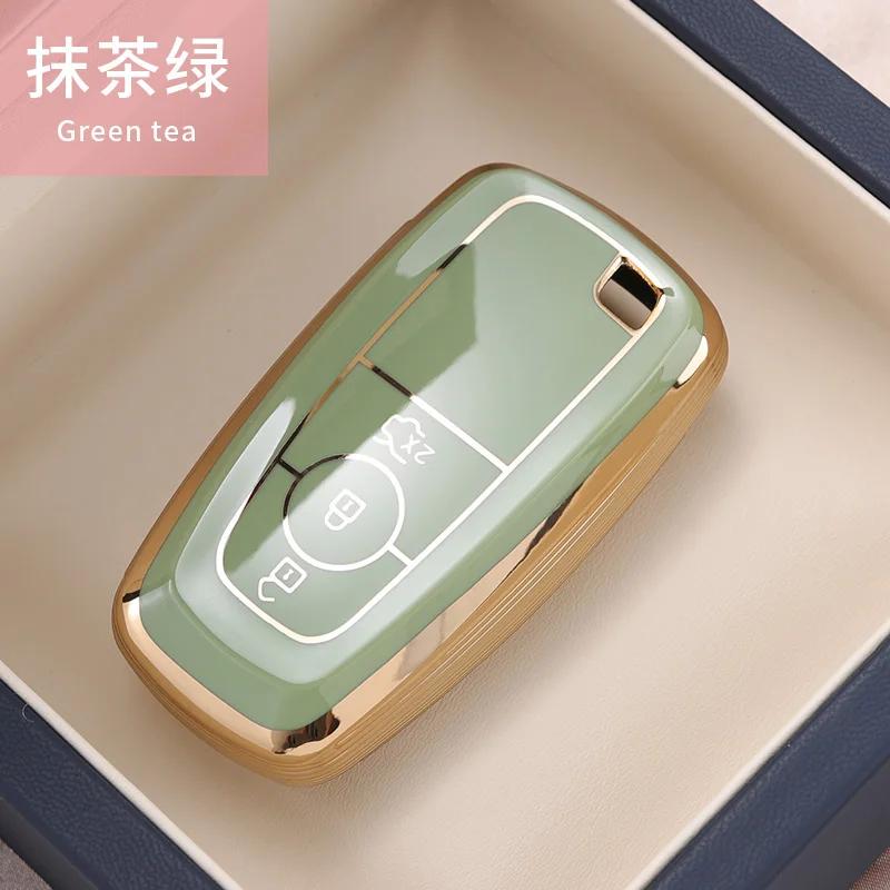 Styling Mouldings Car Key Case Cover Protect Shell Bag For Ford Fusion Mustang Explorer F150 F250 F350 EcoSport Edge S-MAX Range