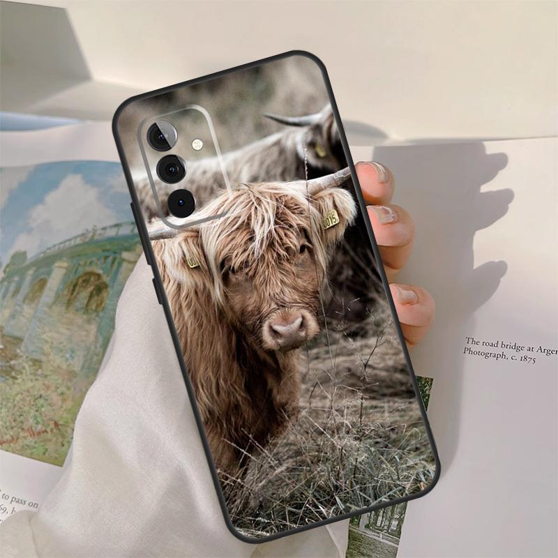 Highland Cow Animal Case For Samsung Galaxy A55 A35 A15 A32 A12 A22 A52 A06 A54 A34 A14 A56 A36 A26 A16 A13 A53