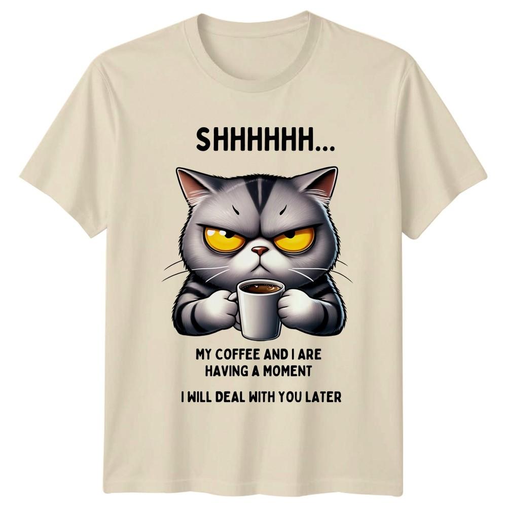 Shhhhh My Coffee And I TShirt Grumpy Cat Coffee Birthday Gift For Him And Her