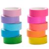 YUBX Masking Tape Fluorescent Colors Solid Colors Perfect for DIY Gift and 10-Piece Set & (Pastel & Fluorescent) - Crafts, Journals, Planners,