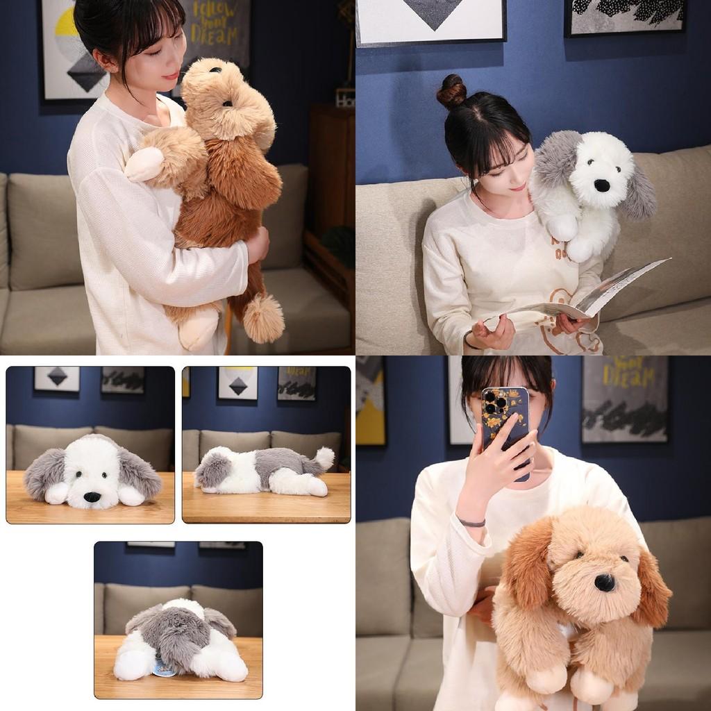 Adorable Soft Plush Long Hair Dual Color Dog Doll For Cuddly Comforting Gifts