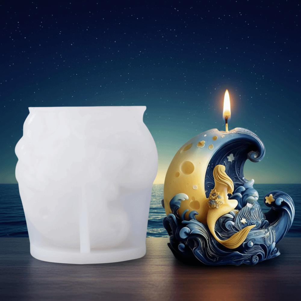 Fondant Mold Handmade Silicone Candle Mold Flexible Reusable DIY Candle Mold 3D Plaster Candle Mold Crafts Making