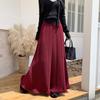 Autumn Winter Women Maxi Long Tassel Knitted Skirt Beige Red Dark Gray Black Knitting Warm Skirt Elegant Fashion Pleated Skirt