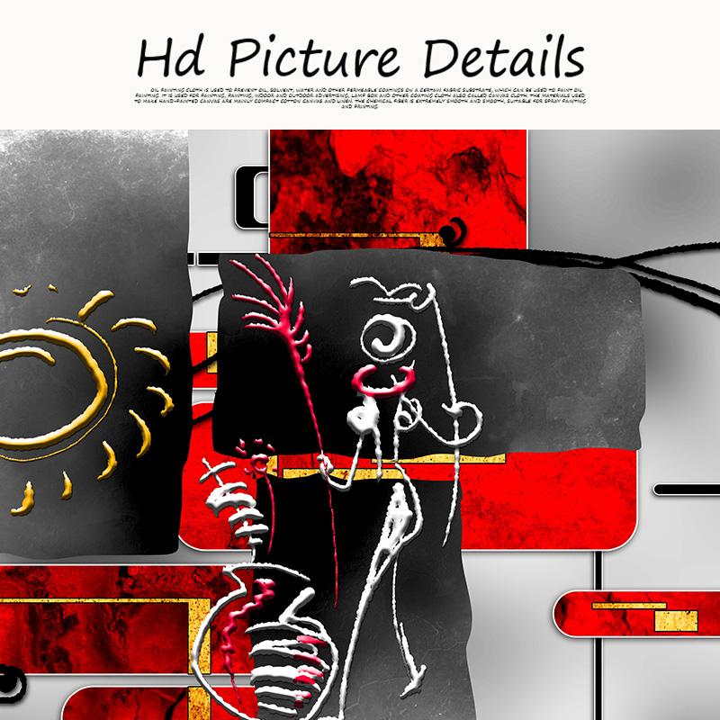 Μαύρο κόκκινο αφηρημένη αφρικανική γεωμετρία ελαιογραφία σε καμβά Αφίσες και εκτυπώσεις Cuadros Wall Art Picture για σαλόνι