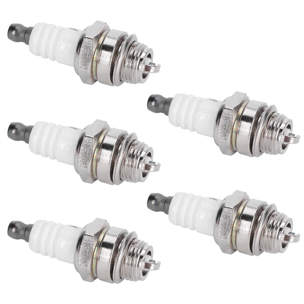 5PCS White Spark Plugs for BM6A BPMR7A RCJ6Y RCJ7Y WSR5F 33cc-49cc Trimmer Blower Trimmer