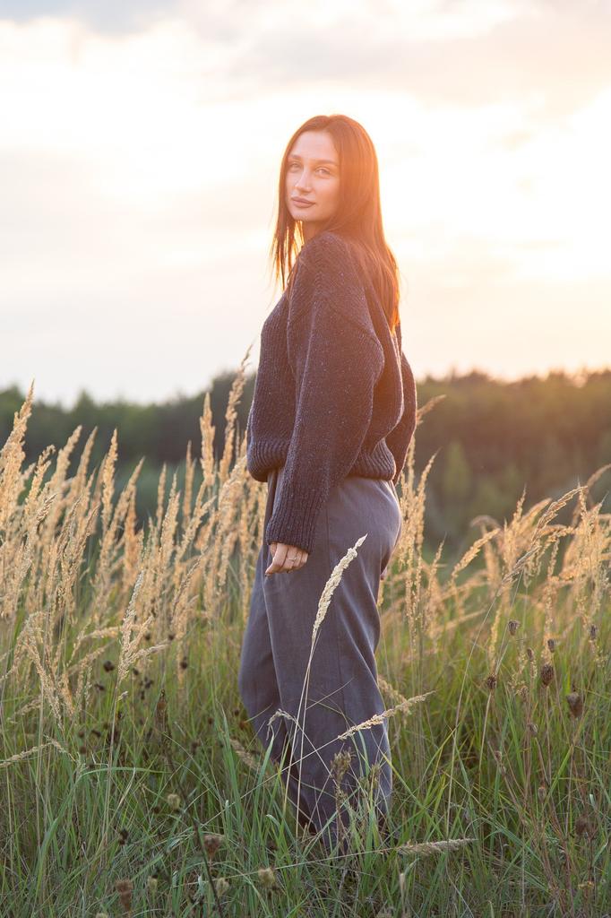 Midnight Sky Wool Sweater Navy Blue /