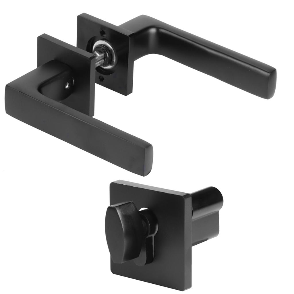 Adjustable Simple Black Lock Cylinder Handle Set KeyedLocking Door Knob Accessory