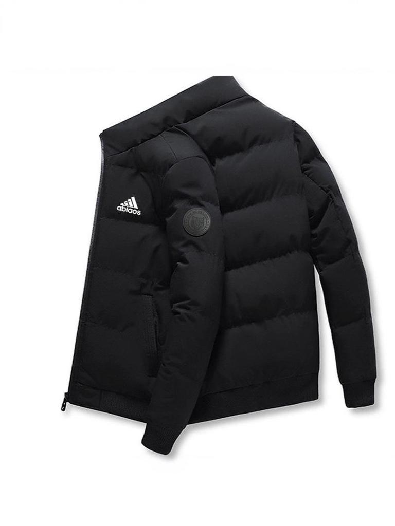 Cross Letter Men's Lightweight Winter Cotton Padded Stand Collar Jacket