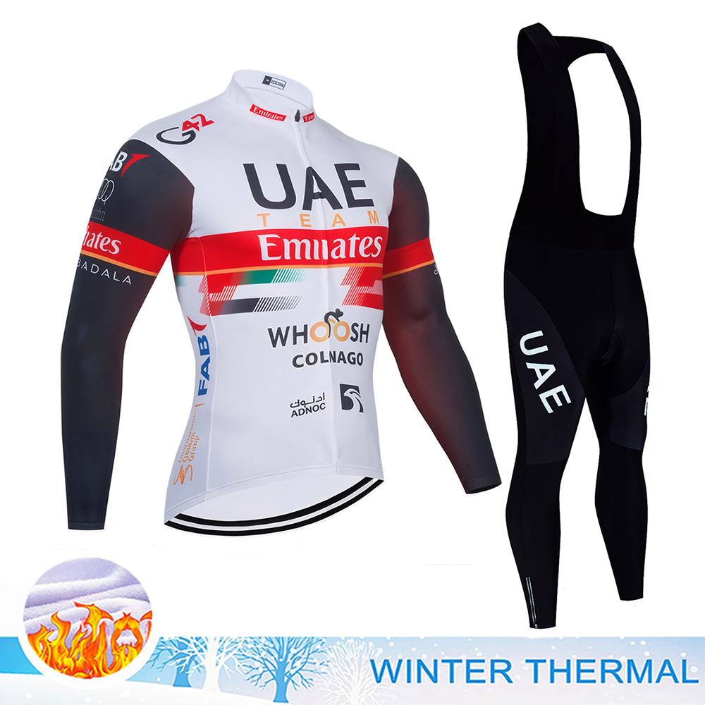 2026 UAE Cycling Clothing Man Winter Thermal Fleece Cycling Jersey Man Men's Bicycles Road Bike Jerseys Cycle Jersey Set Sport Suit