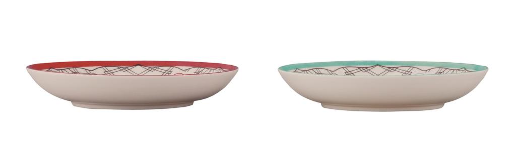 Yamaka Shoten Cute Curry Plate Snoopy Nostalgia Pasta Plate Set, (2-Color Set)