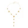 Gold Flower Pendant Necklace Punk Flower Tassels Earrings Vintage Y-shaped Chain Necklace  Women