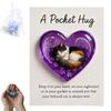 Cat Memorial Pocket Hug with Inspirational Card Emotional Support Heart-Shaped Sleeping Cat Charm Keepsake Figurine Decoration Cat Owners Lovers Gift