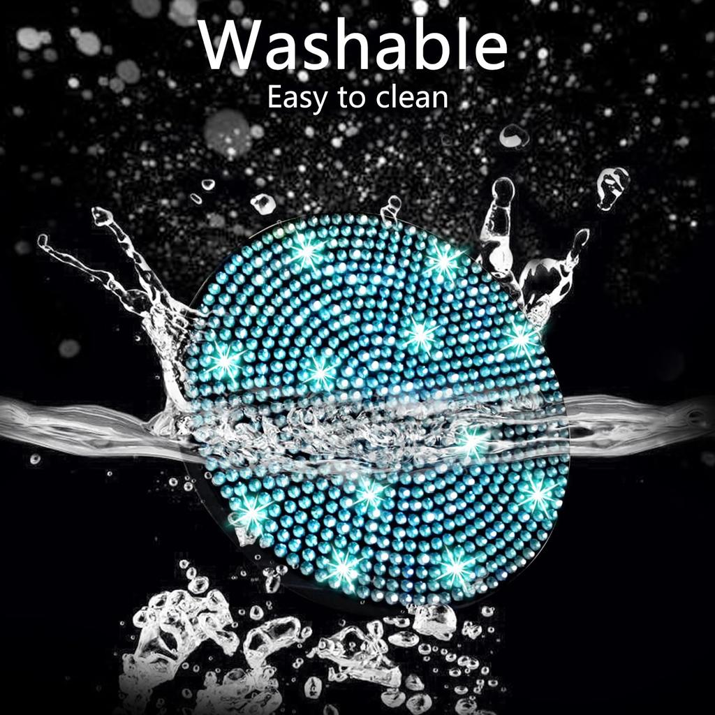 2 Pcs Bling Car Cup Holder Coaster, 2.75" Anti-Slip Shockproof Universal Fashion Car Coaster