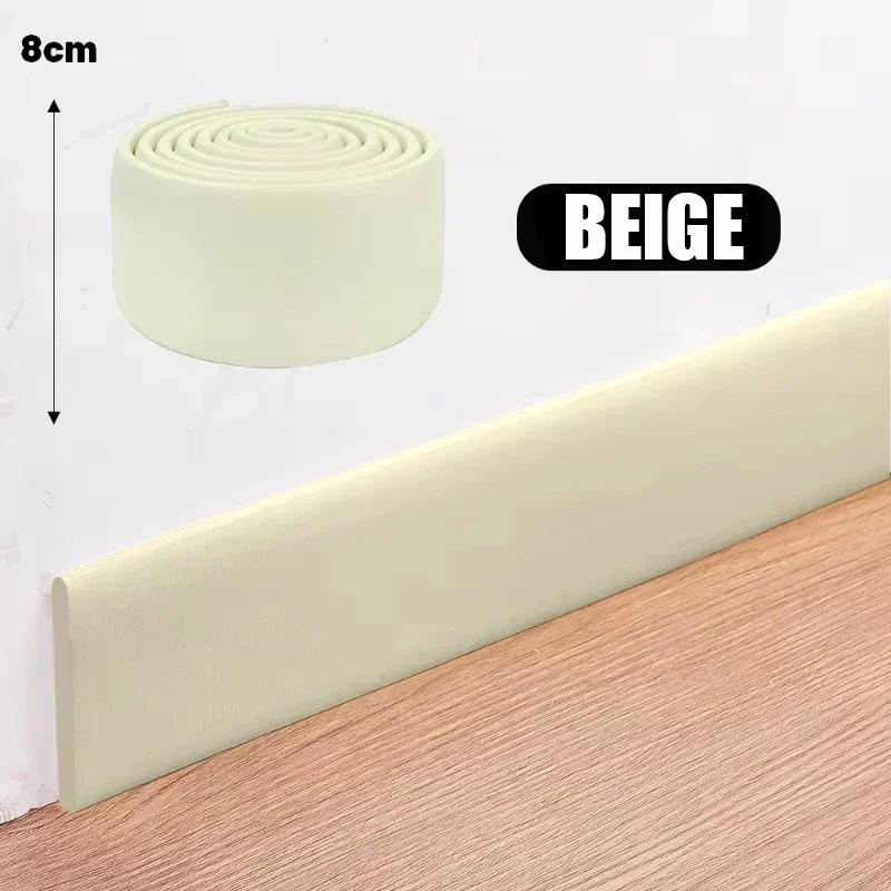 

Самоклеящаяся 3D-наклейка на плинтус, утолщенная декоративная полоска для предотвращения столкновений, наклейка на угловую линию для спальни, гостиной 2M(1 roll) покинуть белый