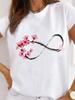(Asian Size) Sweet Flower Cute 90s Clothing Shirt Women Printed Lady Casual Short Sleeve T Tee Top Fashion Female Graphic T-shirts