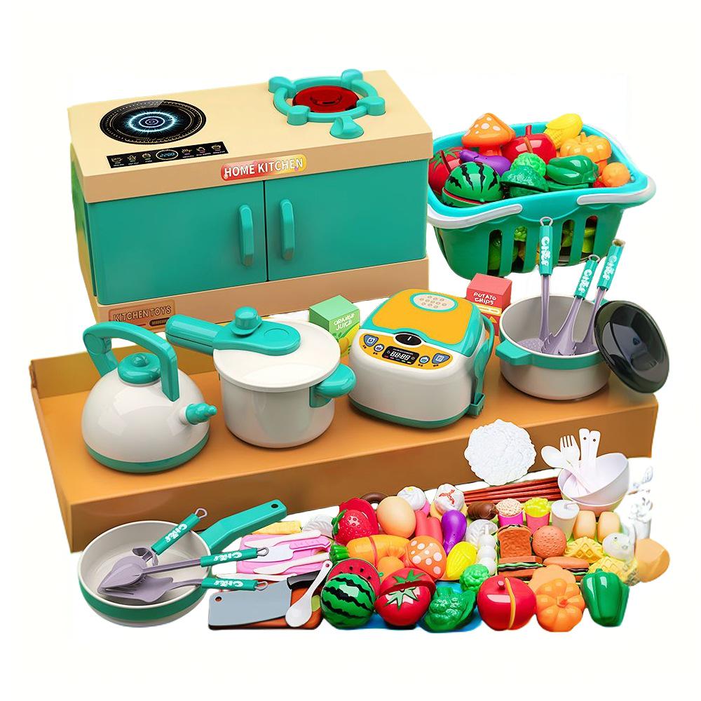 Kids' Role-Play Kitchen Induction Cooktop & Cooking Toy Set