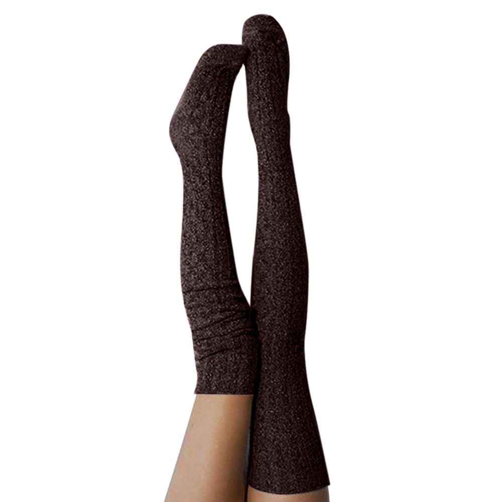 brown thigh high socks