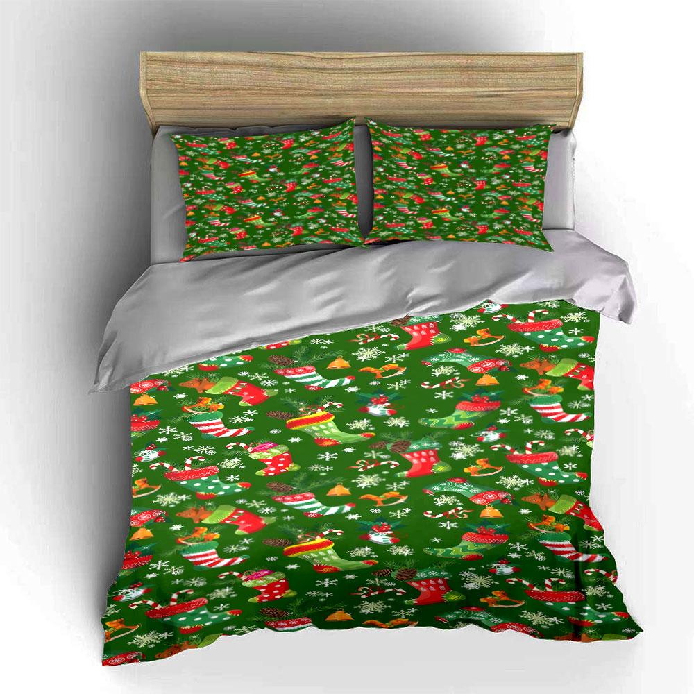 Festive stocking charm Bedding sets Duvet cover sets Duvet covers Pillowcases(1*Duvet Cover 2*Pillowcases without duvet insert)