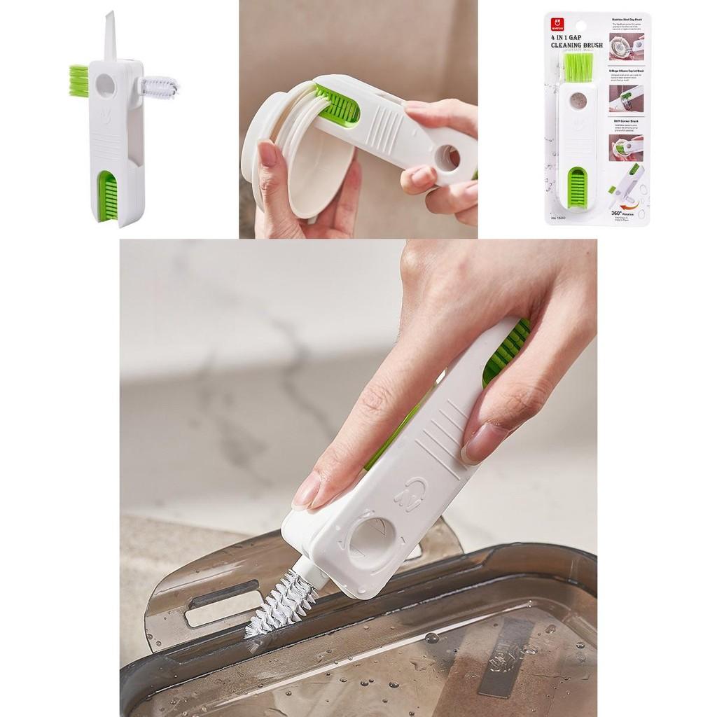 In One Four Cup Lid Brush For Glass Bottles Cleaning With Plastic Material For Kitchen Home