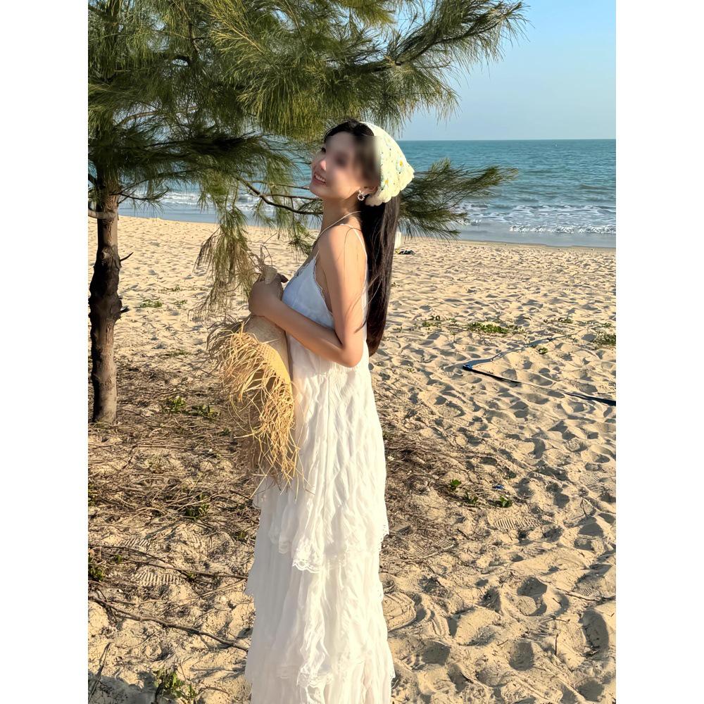 

Повседневное облегающее платье-майка с кружевной отделкой - Модная летняя мода для женщин выше колена M (Suggest for 90-100 jin)