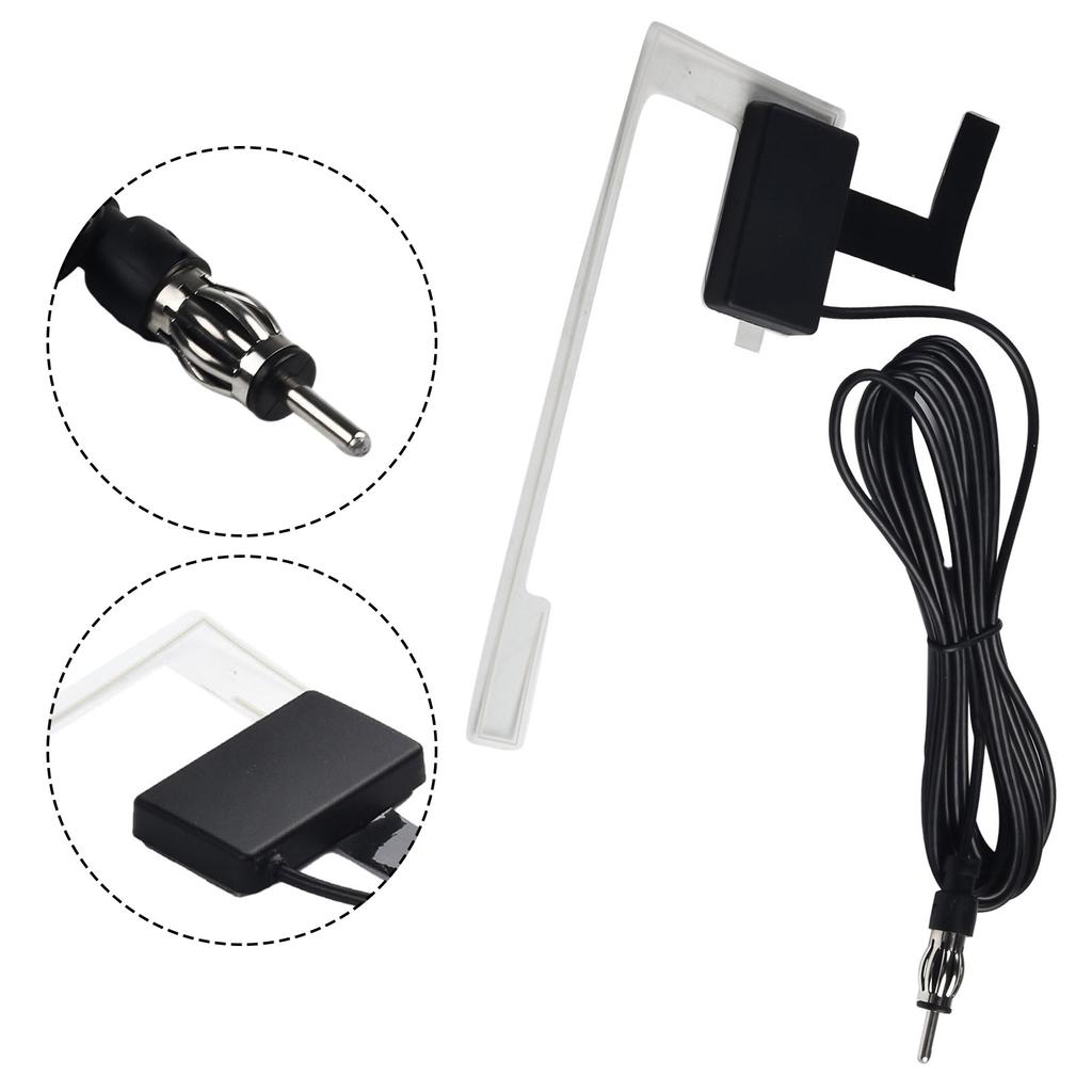 Car Universal DAB+FM Antenna Windshield Glass Mount Active Radio Adapter Antenna DAB Antenna Cable Exterior Parts