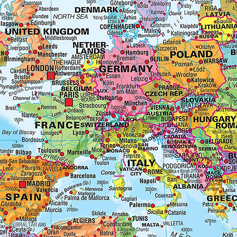 Polyester World Map,Educational Poster Print Wall Art Painting Background Banner,Travel Products,Wall Prints Posters Pictures Decor