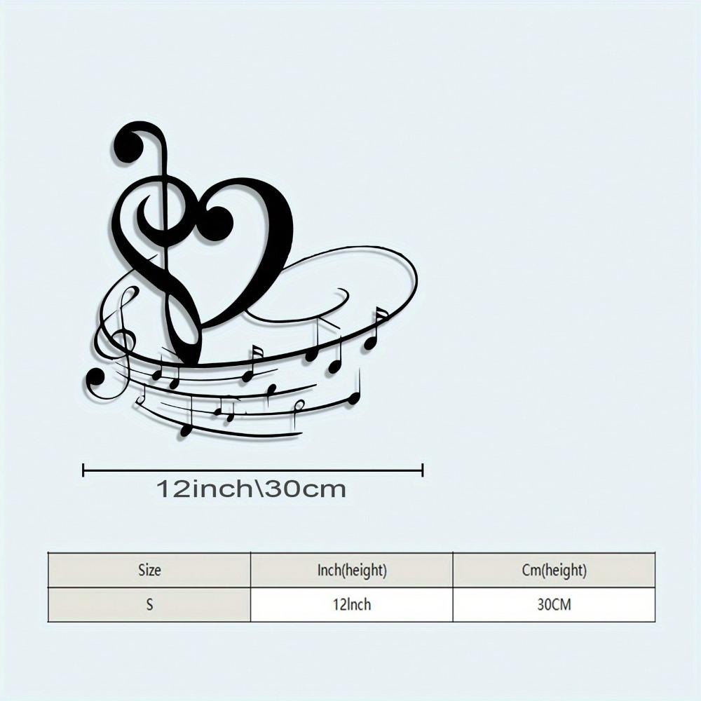 Retro železná hudební nota srdce nástěnná dekorace, dárek pro hudebníka, domácí dekorace, kovová socha