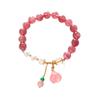 Strawberry Crystal Pendant Powder Crystal Bracelet Bangles Women Fashion Jewelry Accessories Gift