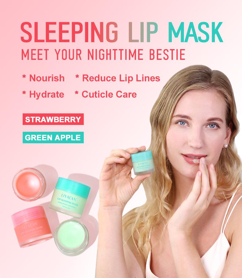 Masque de nuit hydratant pour les lèvres - Fraise et Pomme Verte