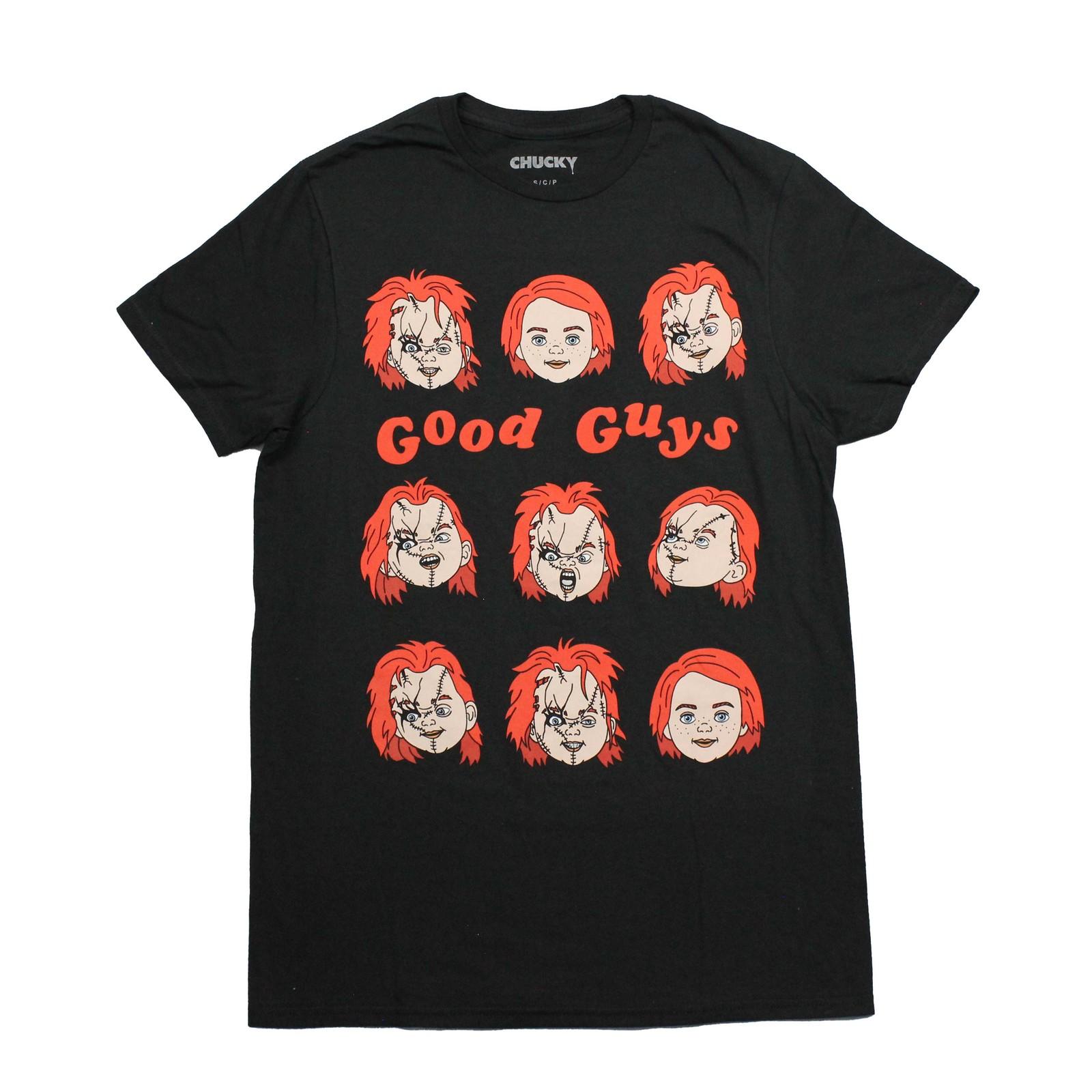 Chucky Child s Play New Adult T-Shirt - 9 Heads of Chucky Good Guys XL