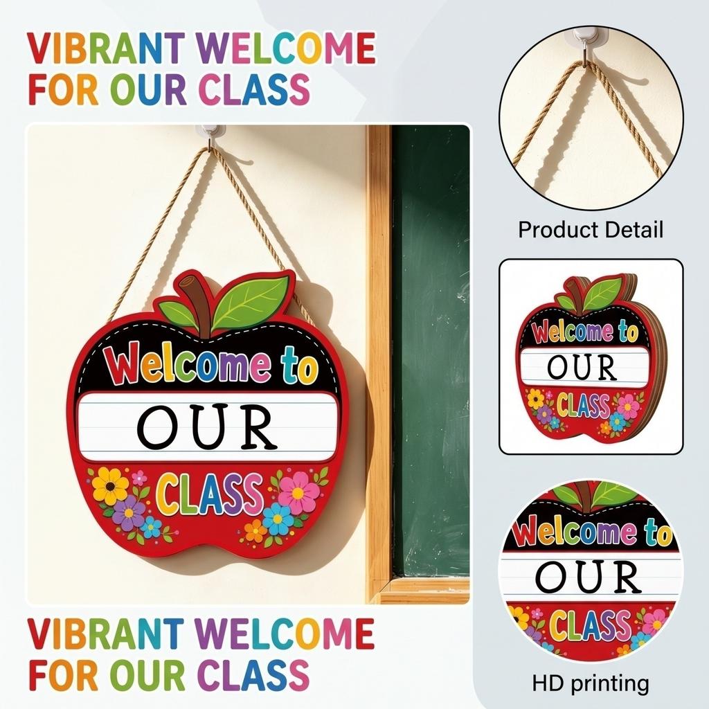 Back To School Door Sign Decorative Door Hanger for Day of School