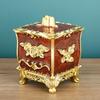 Toothpicks Box European Style Vibrant Color 3 Grids with Lid Relief Pattern Decorative Plastic All-Purpose Toothpick Cotton Swab Organizer Box Home