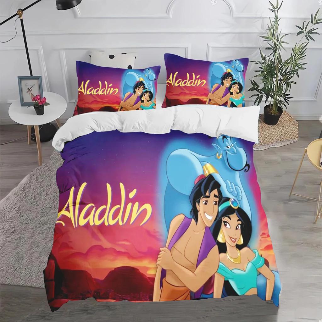Mythical Stories Bedding Sets, Aladdin Cartoon 3D Digital Print Twin Queen Comforter Sets, Boys and Girls, Christmas Duvet Cover
