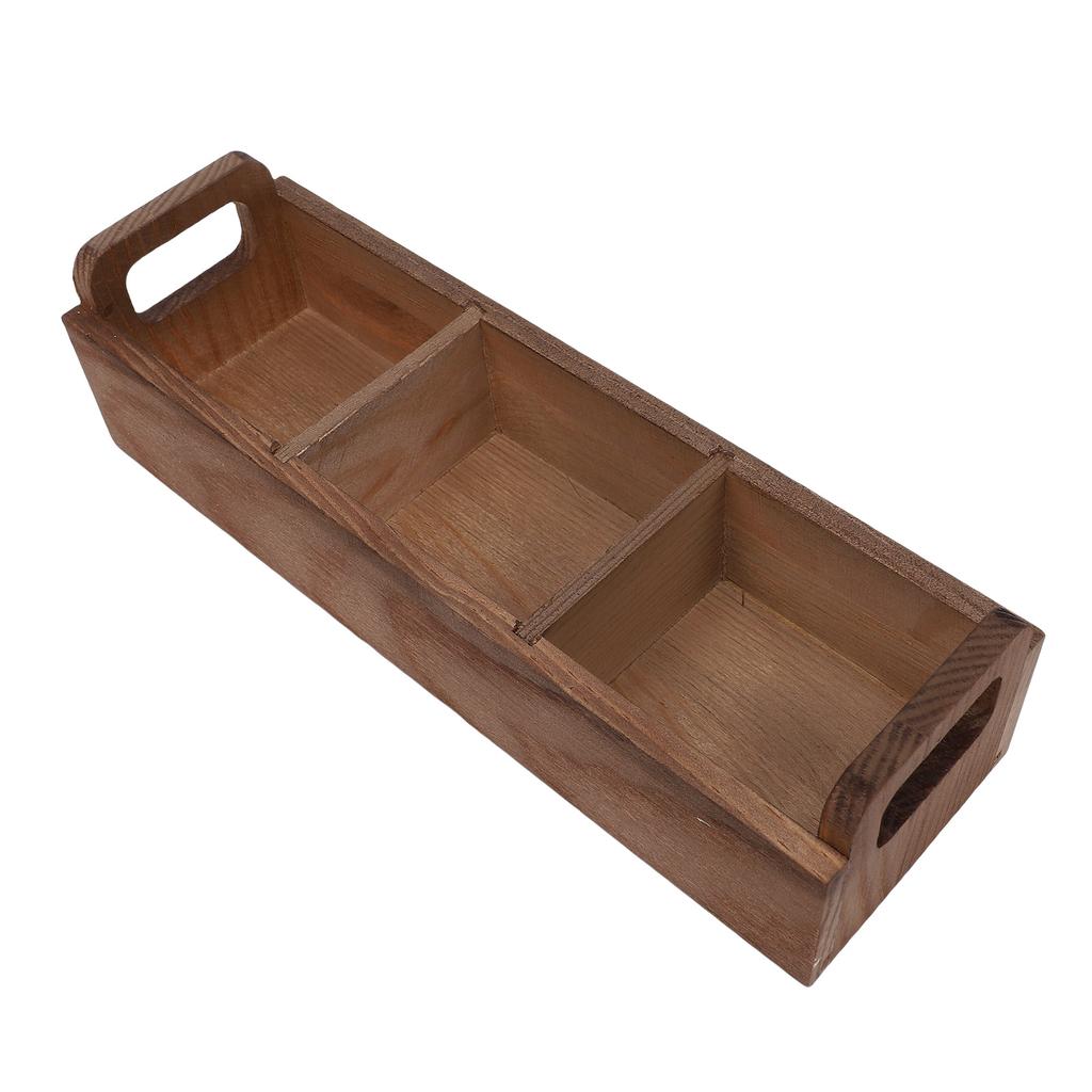 Teebeutel-Organizer aus Holz, 3 Fächer, Aufbewahrungsbox für Teebeutel, mit doppeltem Griff für Kaffee, Zucker, Arbeitsplatte